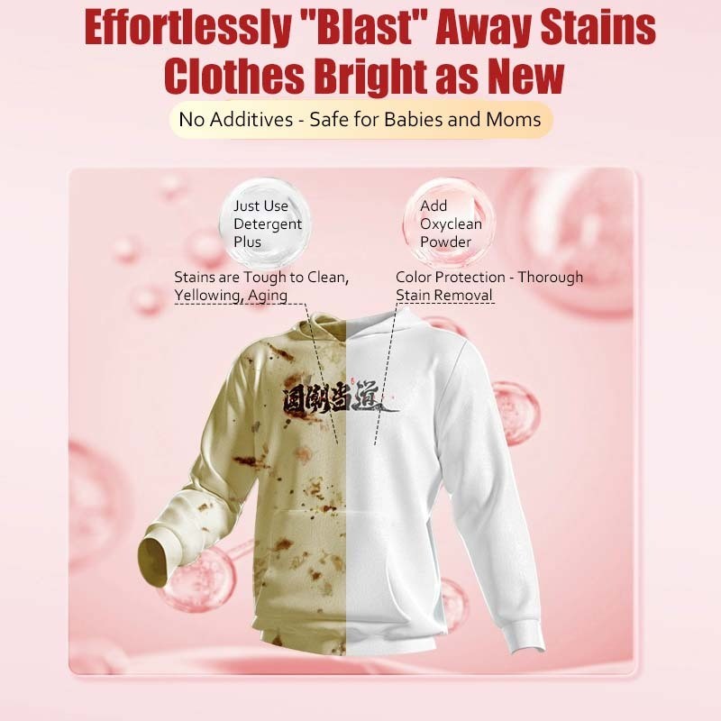 1.1kg Oxygenated Explosion Salt Remove Dirt Yellow Bleaches Keep Fresh Smell Clothes Stain Removal Multipurpose-cleaning