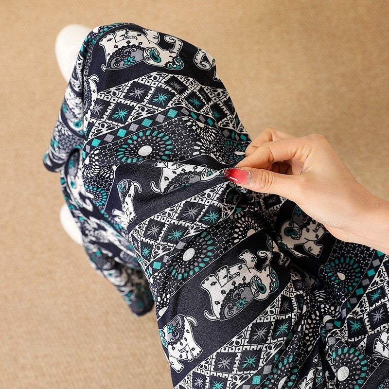 Thailand Batik Elephant Long Pant FreeSize Unisex Women Thailand Batik Gajah Seluar Panjang Kain Sejuk A654695 男女装泰国大象长裤