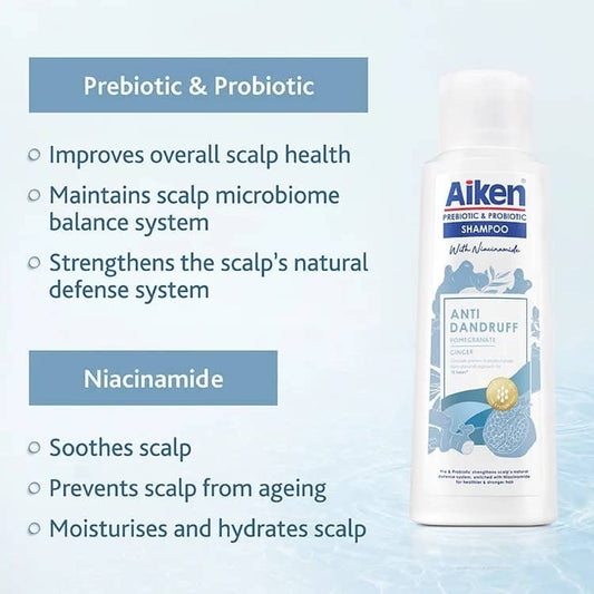 (FREE SHIPPING NO SBH/SRW) Aiken Shampoo Prebiotic & Probiotic -350g