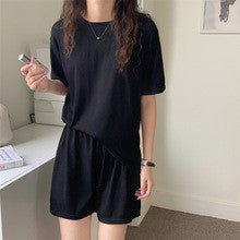 READY STOCK Thin Ice Silk Women Baju Tidur Perempuan Pajamas Large Size Women Suit Home Wear Two-Piece Set AD655