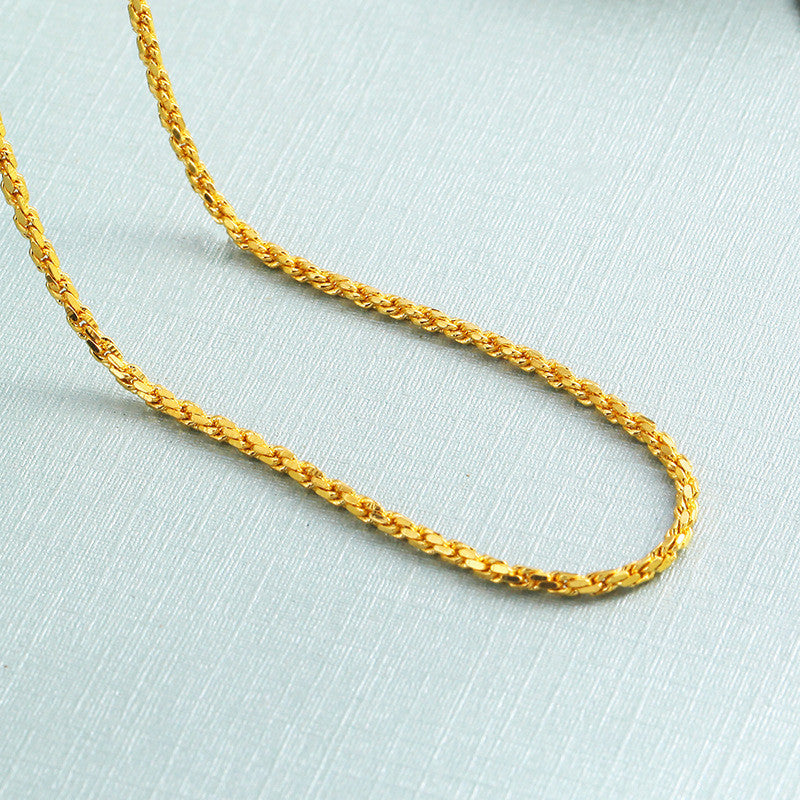 (READYSTOCK) Rantai Leher Emas Gold Necklace 45cm | Brass Gold Plated | Fashion Jewelry Aksesori Wanita Perhiasan NL0039