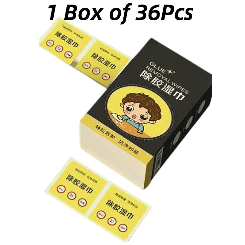 READY STOCK!!! 36pcs/Box Glue Removal Wipes Sticker Removal Wipes For Metal Plastic Glass Offset printing 除胶湿巾