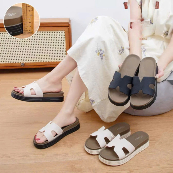 READY STOCK!!!Muslimah Friendly Sandals Sandal Perempuan Premium Selesa Comfort Premium Women Sandals Heel-5cm± 6689-45