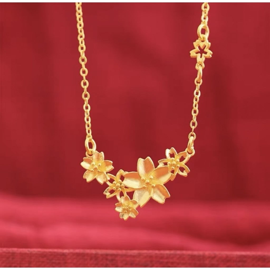 (READYSTOCK) Rantai Leher + Loket Emas Gold Necklace Pendant for Women | Jewelry Aksesori Perhiasan Emas Fashion NL0038