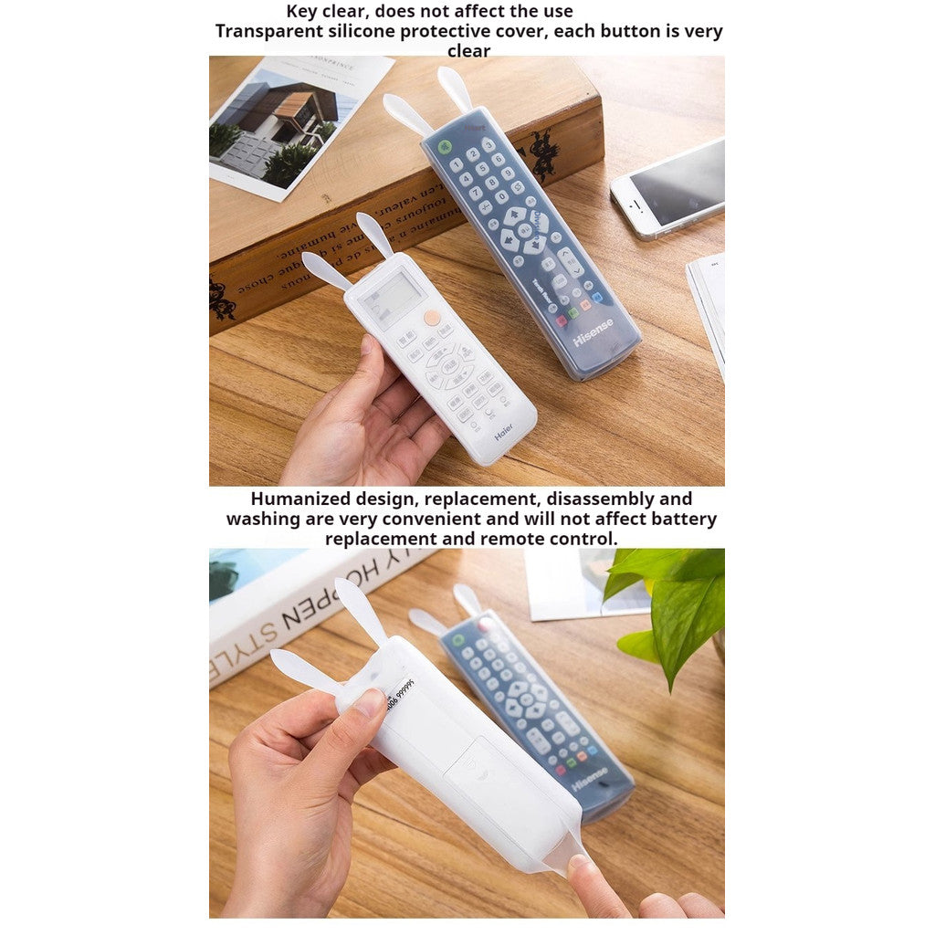 READY STOCK!!! Cartoon Rabbit Ear Silicone Transparent/Luminous Remote Control Cover Waterproof Dust proof Case 兔子遥控器防尘罩
