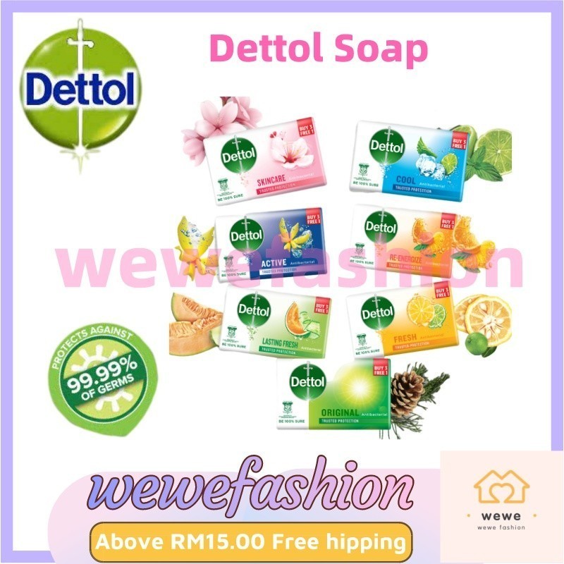 READY STOCK!!!Dettol Original Antibacterial Active Germ Protection Bar Soap 100G BUY 3 FREE #Dettol#Sabun #Antibacterial