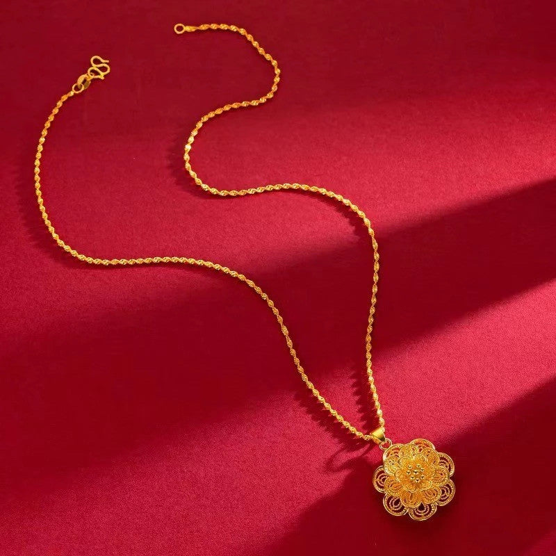 (READYSTOCK) Rantai Leher + Loket Emas Gold Necklace Pendant for Women | Jewelry Aksesori Perhiasan Emas Fashion NL0038