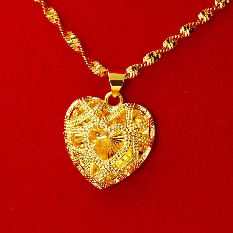 (READYSTOCK) Rantai Leher + Loket Emas Gold Necklace Pendant for Women | Jewelry Aksesori Perhiasan Emas Fashion NL0038