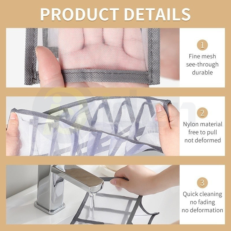 READY STOCK!!! 6/7/11 Grids Underwear Tudung Clothes Organiser Box Stackable Wardrobe Drawer Socks Storage Box 内衣裤收纳盒