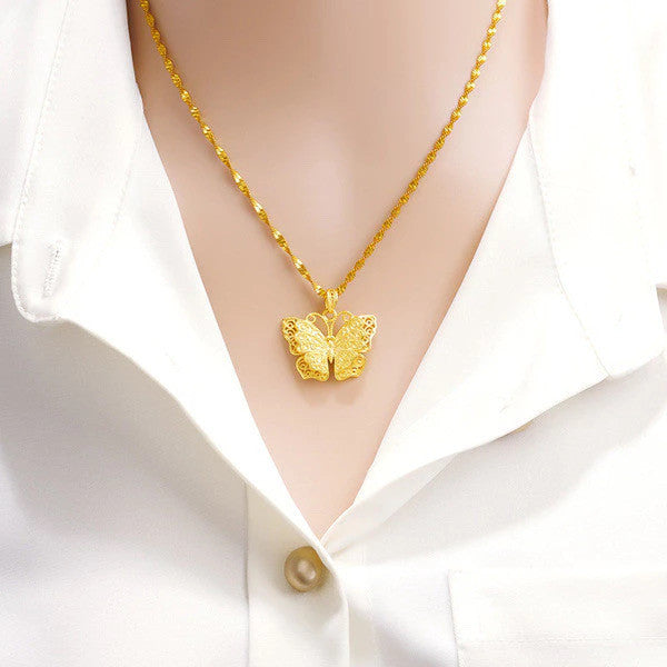 (READYSTOCK) Rantai Leher + Loket Emas Gold Necklace Pendant for Women | Jewelry Aksesori Perhiasan Emas Fashion NL0038