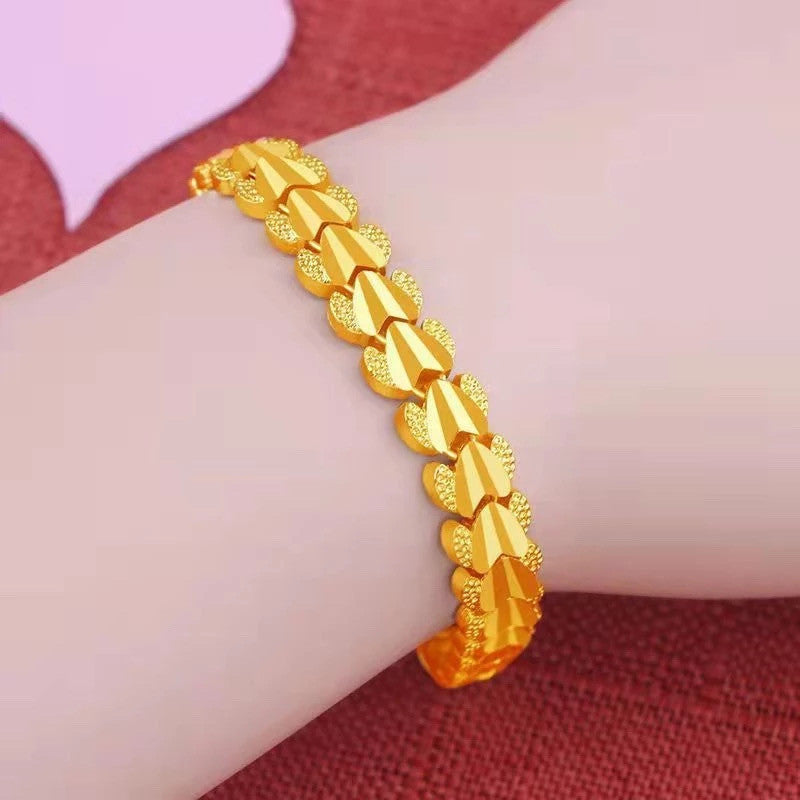 (READYSTOCK) Rantai Tangan Emas Gold Plated Chain Bracelet | Gelang Emas | Gold Jewellery Aksesori Perhiasan HL0041