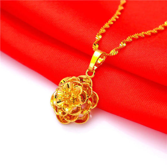 (READYSTOCK) Rantai Leher + Loket Emas Gold Necklace Pendant for Women | Jewelry Aksesori Perhiasan Emas Fashion NL0038
