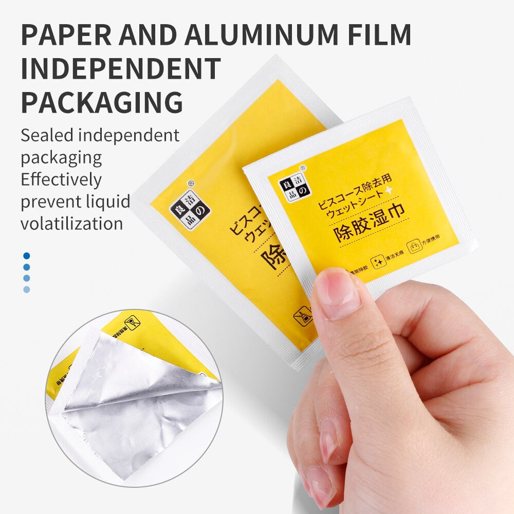READY STOCK!!! 36pcs/Box Glue Removal Wipes Sticker Removal Wipes For Metal Plastic Glass Offset printing 除胶湿巾