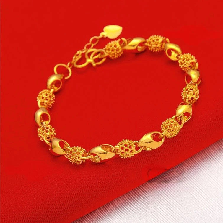 (READYSTOCK) Rantai Tangan Emas Gold Plated Chain Bracelet | Gelang Emas | Gold Jewellery Aksesori Perhiasan HL0041
