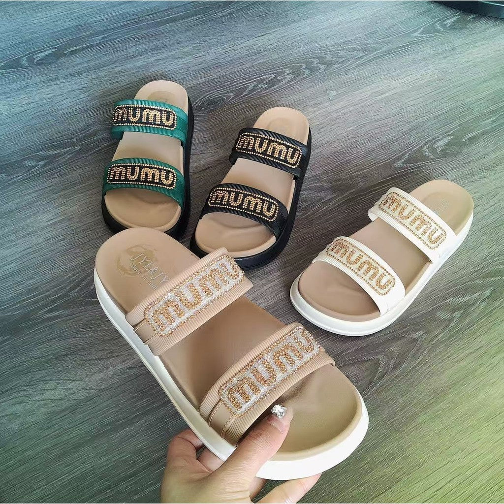 Ready Stock! Women Platform Slippers | Summer Casual Thick | Non-Slip, Lightweight, Comfortable - JYL-400 女士厚底拖鞋