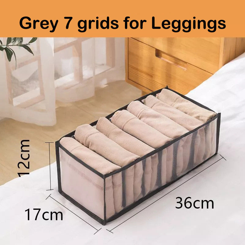 READY STOCK!!! 6/7/11 Grids Underwear Tudung Clothes Organiser Box Stackable Wardrobe Drawer Socks Storage Box 内衣裤收纳盒