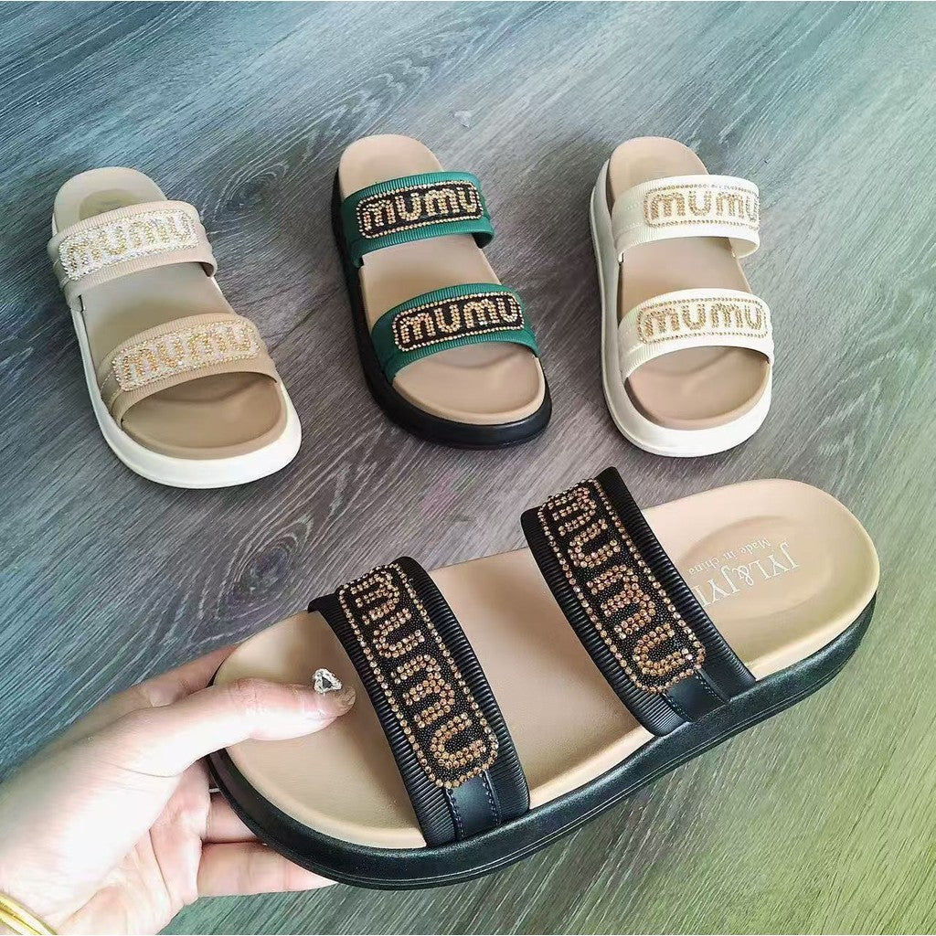 Ready Stock! Women Platform Slippers | Summer Casual Thick | Non-Slip, Lightweight, Comfortable - JYL-400 女士厚底拖鞋