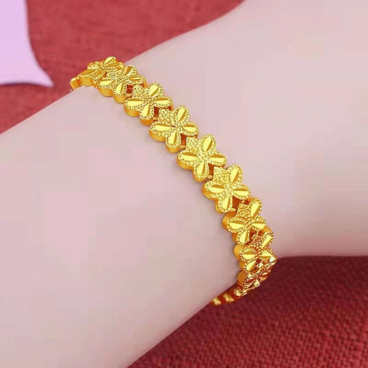 (READYSTOCK) Rantai Tangan Emas Gold Plated Chain Bracelet | Gelang Emas | Gold Jewellery Aksesori Perhiasan HL0041