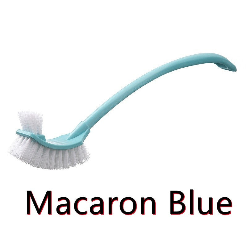 【READY STOCK】Long Handle Double-Head Curved Toilet Brush | Bathroom Cleaning Brush | Dead Corner Cleaner Tool 长柄双头弯曲马桶刷
