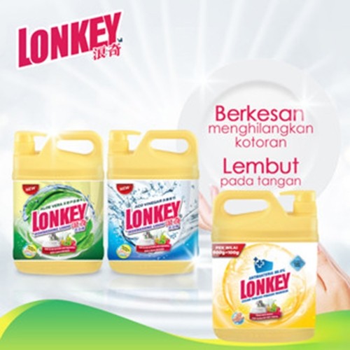 Lonkey Dishwashing Liquid (1.8kg) Aloe Vera/ (1.8kg) Aco Vinegar/ (1.8kg) Anti-Bacterial 1 Box of 8 Bottles