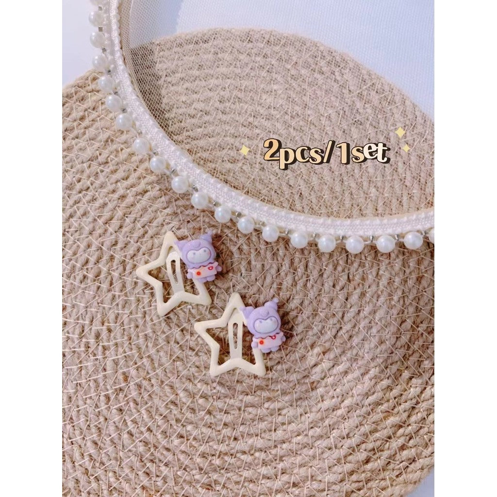 5Pcs/Set Cartoon Hairpins For Baby Girls Cute Flower Hair Clips Animal Mini Hairclips Kids-CSW1015
