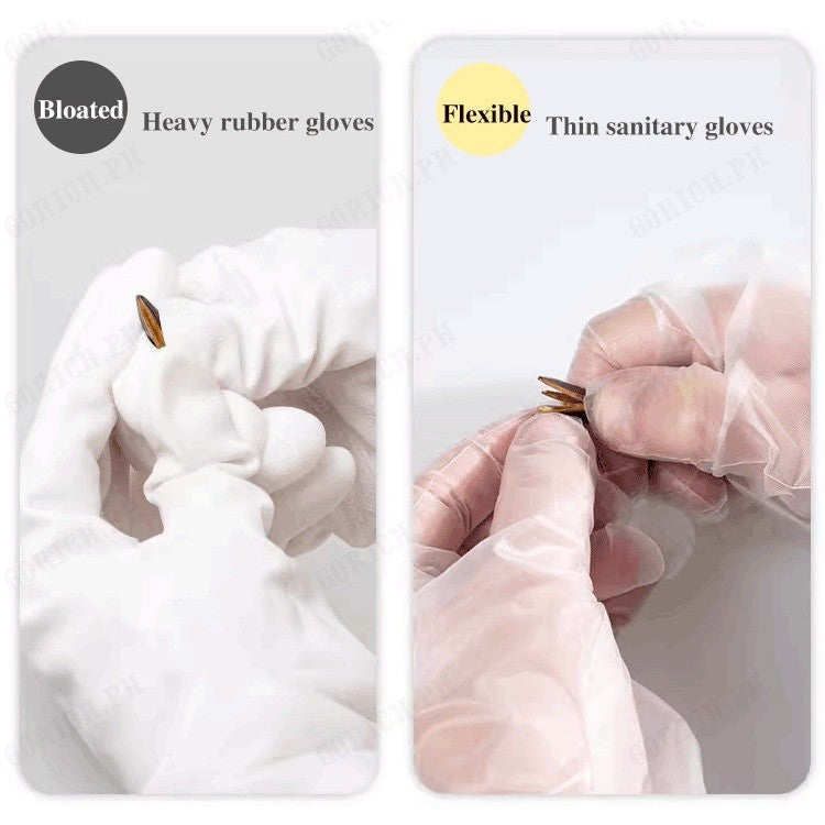 (READYSTOCK) 【New】 60cm Food-Grade Plastic Gloves | Elbow-Length | Waterproof & Durable | 食品级塑料手套 | 长款至手肘