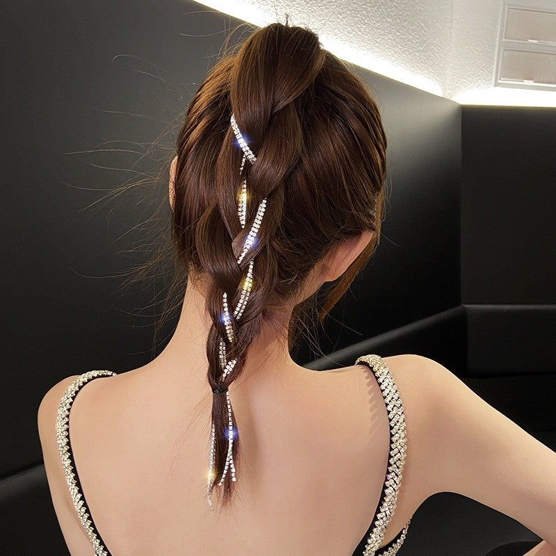 Trendy Rhinestone Tassel Hair Accessories | Elegant Princess Headwear for Women & Girls - MNC1 女士公主风优雅头饰 时尚水钻流苏发饰
