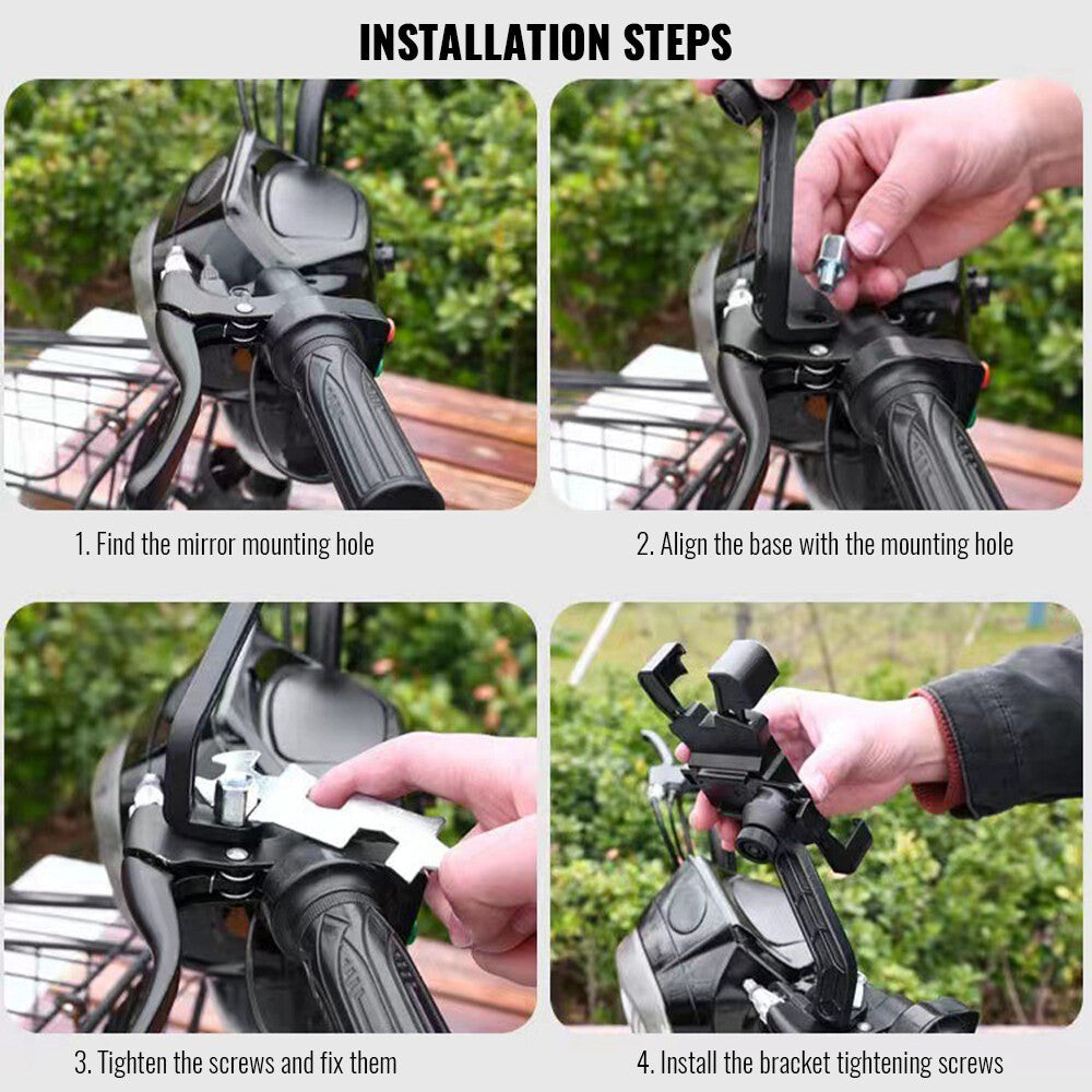 (READYSTOCK) Motorcycle Mobile Phone Stand Mount And Mirror Phone Holder 360 Degree Rotation JY-012/JY-013 摩托车手机支架