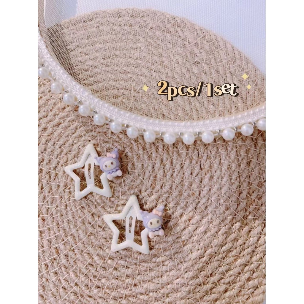 5Pcs/Set Cartoon Hairpins For Baby Girls Cute Flower Hair Clips Animal Mini Hairclips Kids-CSW1015
