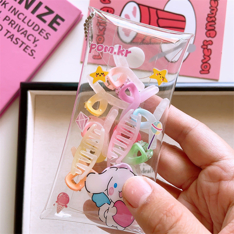 10pcs Cute Gradient Color Hair Clip, Girls' Simple Small Size Hair Clip Bag-CSW5120