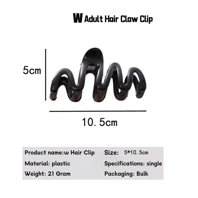 READY STOCK!!! INS Cream Dopamine Wavy Line Hair Clip | Women's Back of Head Shark Clip | ZJ006 INS风多巴胺波浪线发夹