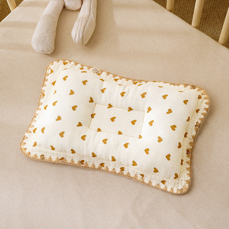 100% Cotton Baby Sleeping Pillow 3-6 Months Soft Muslin and Breathable Baby Pillow 3D Pillow For Newborn Baby-2434