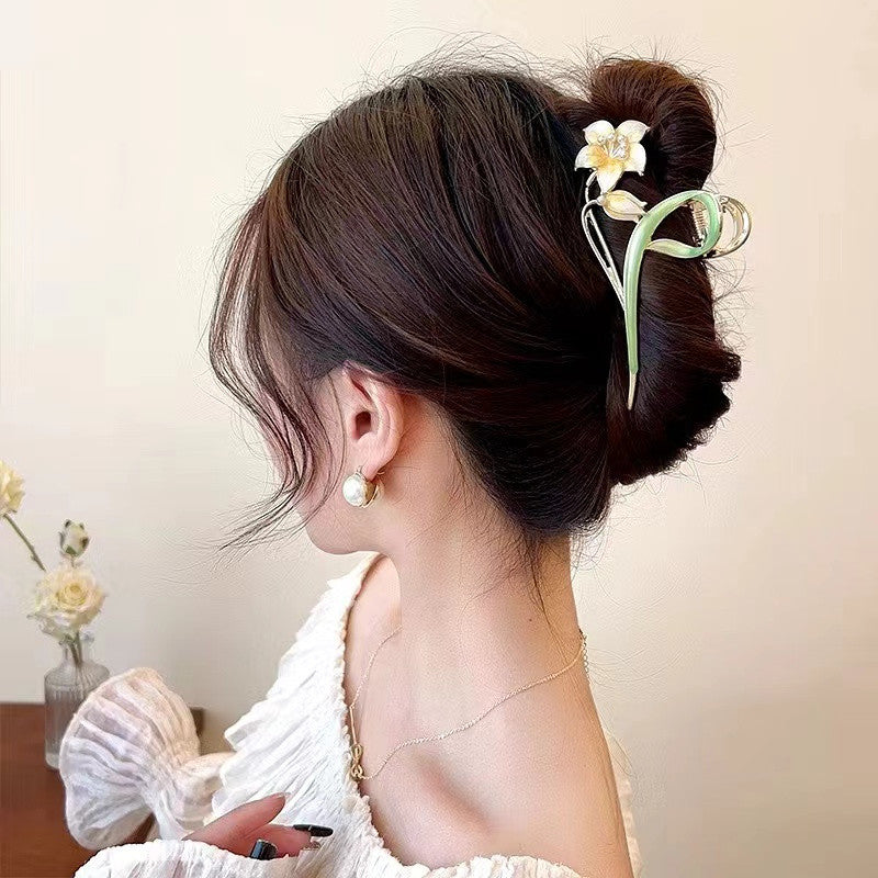 READY STOCK!!!Korean Pearl Hair Clip Hair Pin Hair Accessories Hairpin Hairclip 900 韩国网红ins珍珠发夹抓夹头发夹子后脑勺鲨鱼夹日系边夹发抓