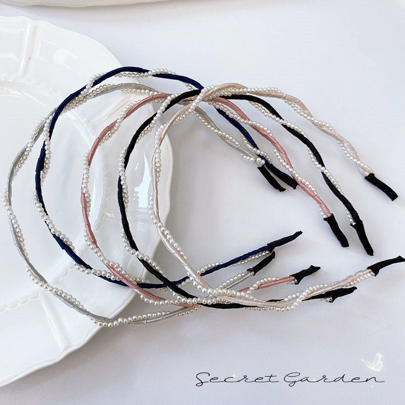 Elegant Pearl Hair Band | Wavy Hair Hoop for Women | Stylish & Comfortable Headwear - HH03 优雅珍珠发箍 女士波浪发带 | 时尚舒适头饰