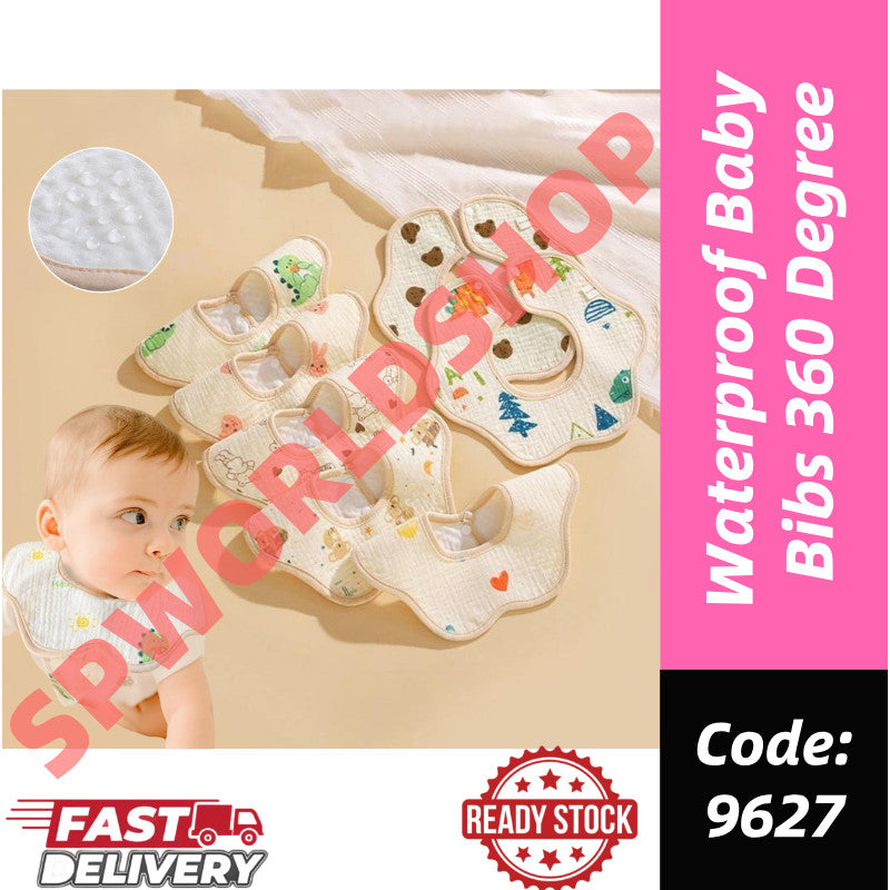 【READY STOCK】Baby Crepe & Knitted Bib Waterproof Baby Bibs 360 Degree Bib Newborn Kids Feeding Baby Saliva Towel-9627