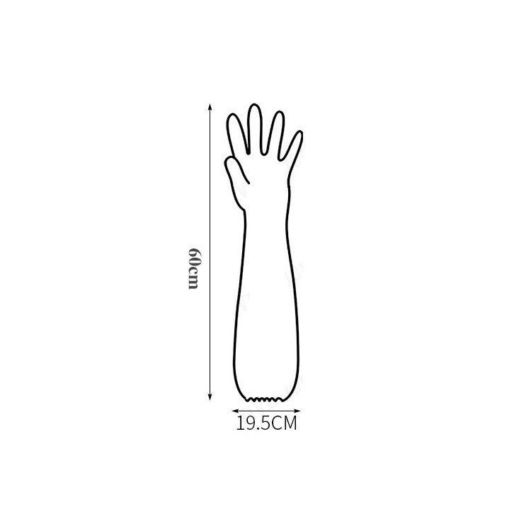 (READYSTOCK) 【New】 60cm Food-Grade Plastic Gloves | Elbow-Length | Waterproof & Durable | 食品级塑料手套 | 长款至手肘