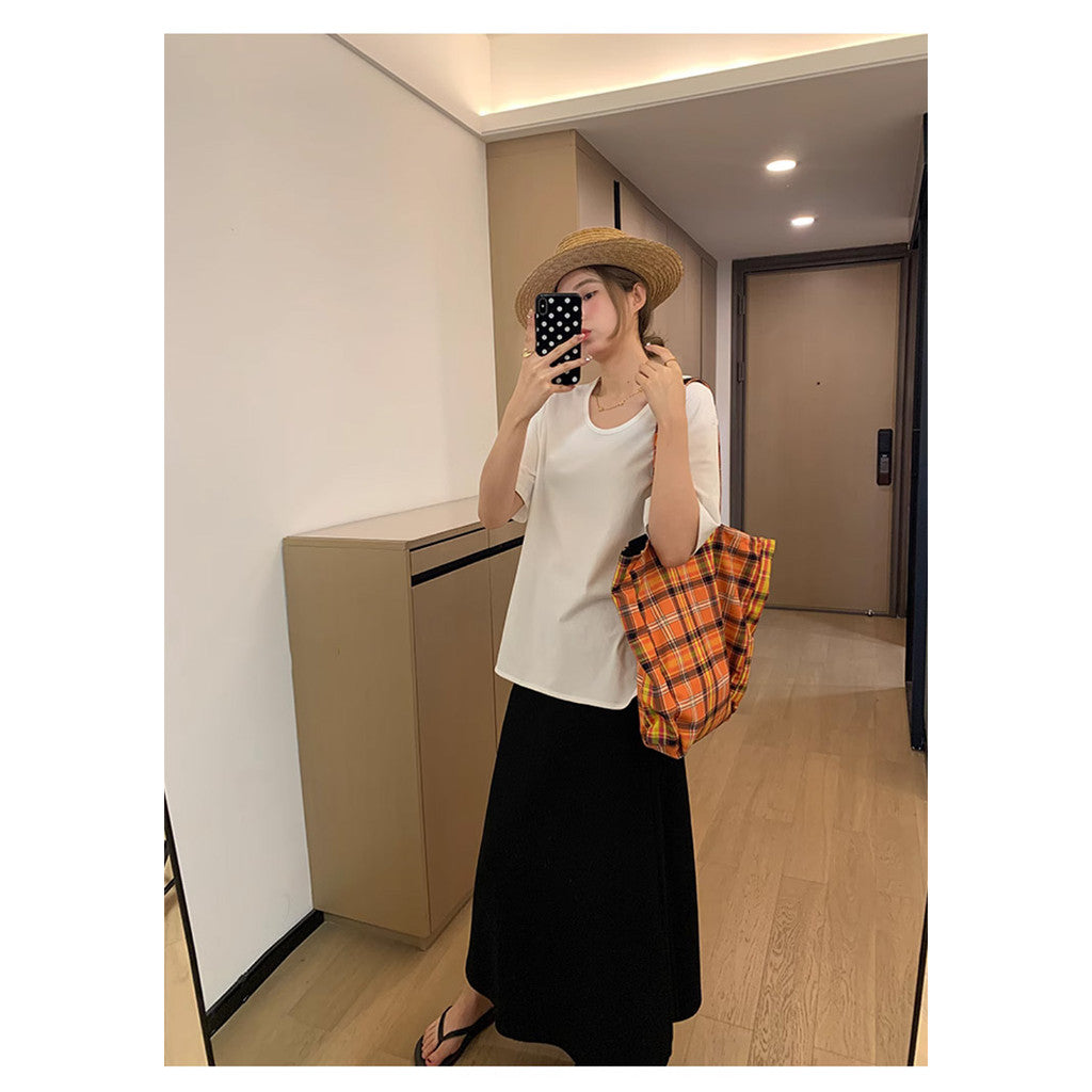 【READY STOCK】Maternity Skirt | Summer Thin Belly Support Midi Skirt | Stylish Slim Fit Pregnancy Skirt Y325 孕妇半身裙