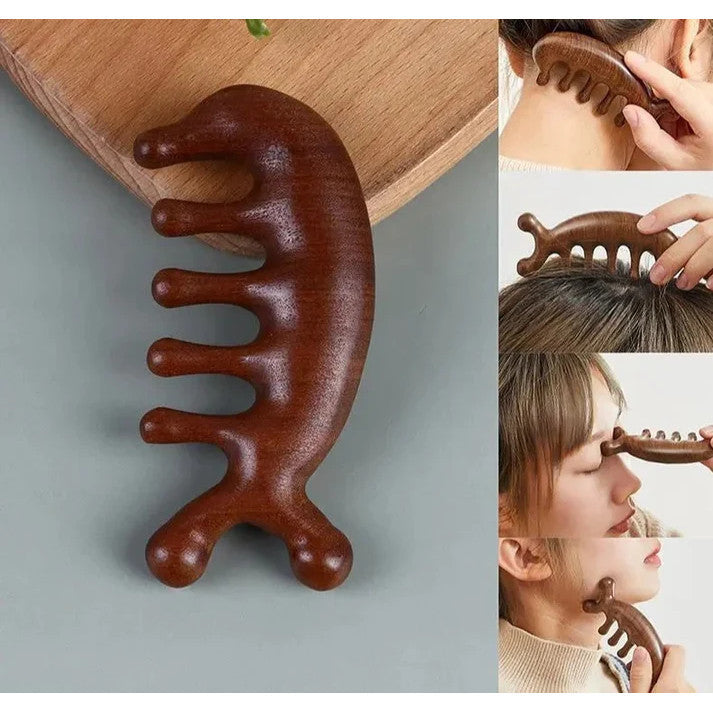 Body Meridian Massage Comb | Deer Antler Acupuncture Comb | Improve Blood Circulation | Anti-Static Hair Brush 经络按摩梳