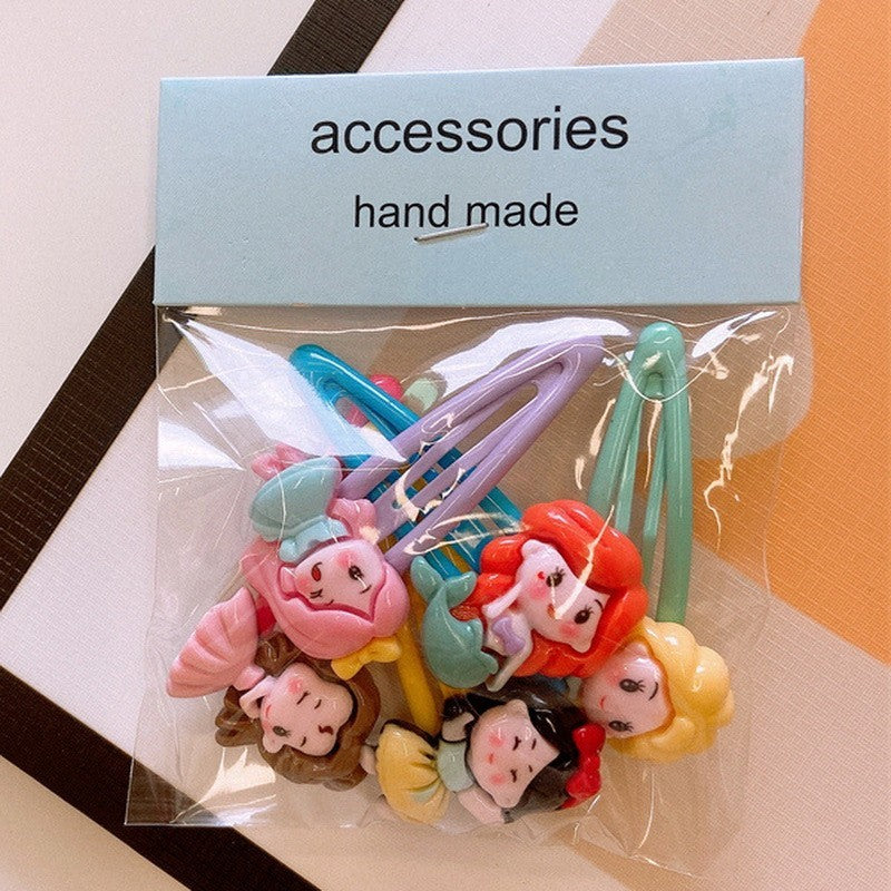 5Pcs/Set Cartoon Hairpins For Baby Girls Cute Flower Hair Clips Animal Mini Hairclips Kids-CSW1015