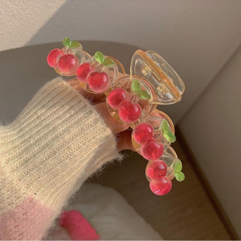 Pink Flower Hair Clip Bowknot Hairpin Ponytail Holder Cute Hairpin Hair Accessories-CSW58