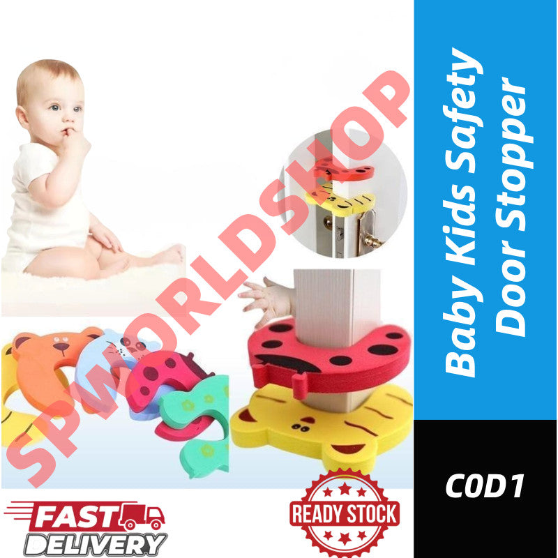 【READY STOCK】Baby Kid Safety Door Stopper Anti-Finger Pinch Guard Cartoon Door Wedge Child Safety Protector 安全防夹手门卡 C0D1