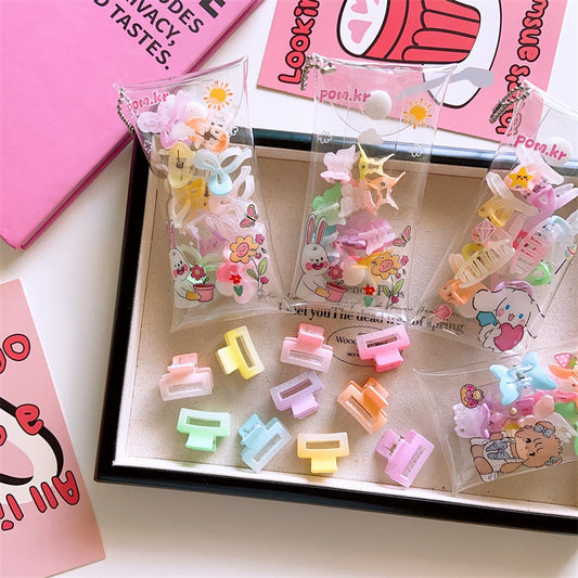 10pcs Cute Gradient Color Hair Clip, Girls' Simple Small Size Hair Clip Bag-CSW5120