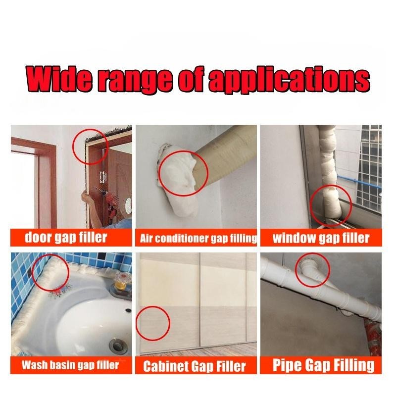 【READY STOCK】PU Foam Spray | Polyurethane Expanding Foam Filler | Waterproof Insulation Gap Filler Spray 聚氨酯泡沫填缝剂