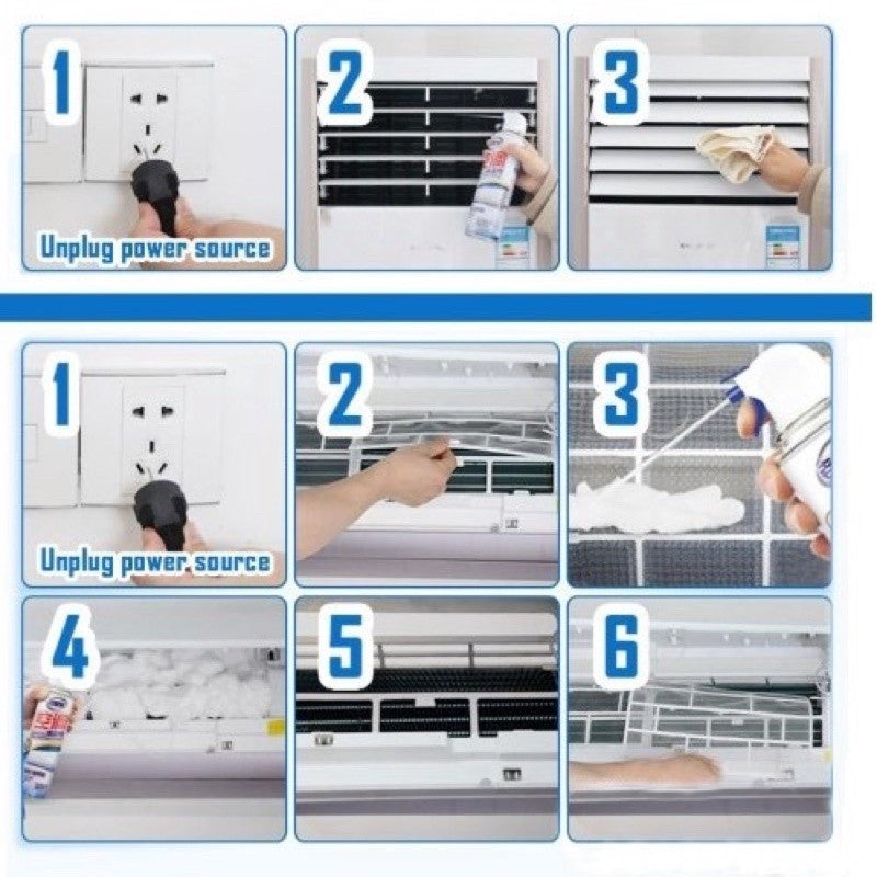 READY STOCK!!! Air-Cond Cleaner Bubble Air Conditioner Coil Cleaner Aircond Cleaning Spray 200ml/500ml 空调清洁泡沫喷雾