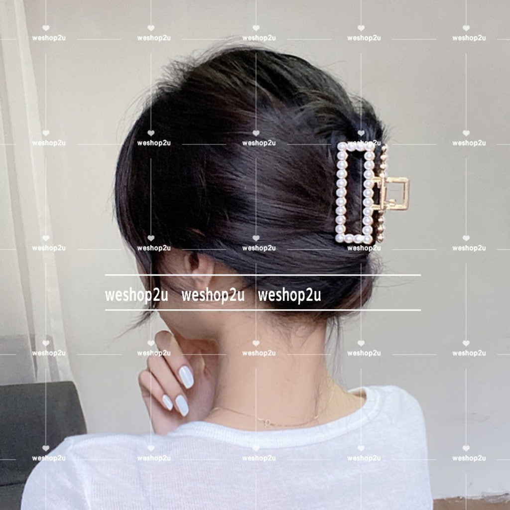 READY STOCK!!!Korean Pearl Hair Clip Hair Pin Hair Accessories Hairpin Hairclip 900 韩国网红ins珍珠发夹抓夹头发夹子后脑勺鲨鱼夹日系边夹发抓