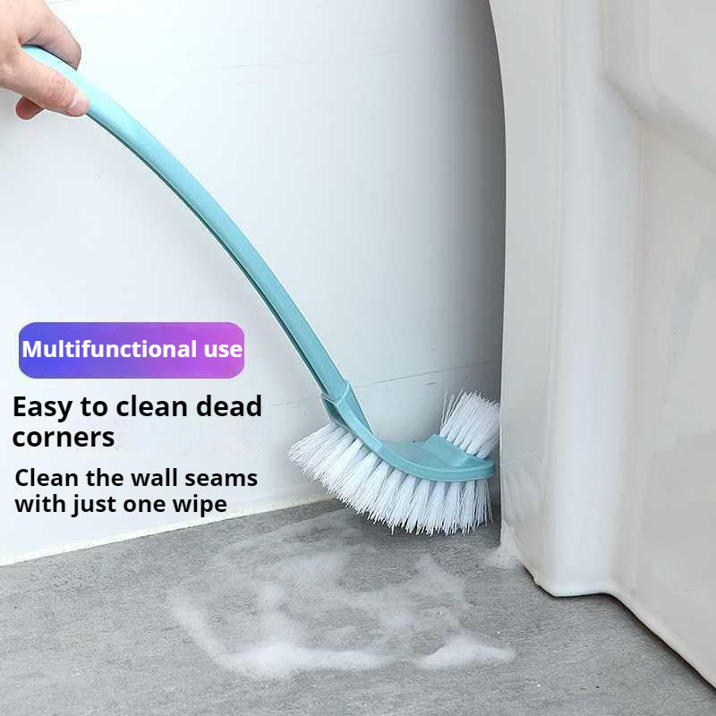 【READY STOCK】Long Handle Double-Head Curved Toilet Brush | Bathroom Cleaning Brush | Dead Corner Cleaner Tool 长柄双头弯曲马桶刷