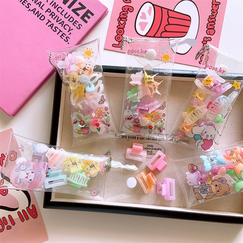 10pcs Cute Gradient Color Hair Clip, Girls' Simple Small Size Hair Clip Bag-CSW5120