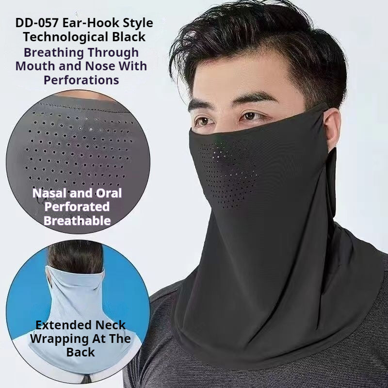 【READY STOCK】Ice Silk UV Protection Face Mask Women & Men Detachable Breathable Sun Shield DD-056/057/058 冰丝防晒面罩