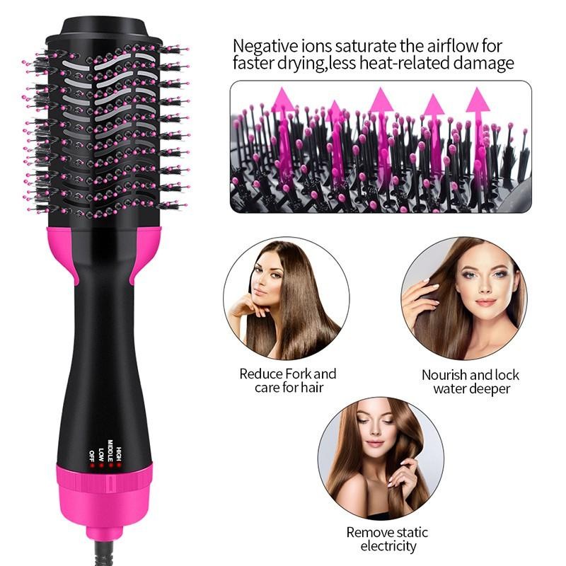 【READY STOCK】Hot Air Brush 4-in-1 Hair Dryer Volumizer Styler | Straightening Curling Blow Dryer Comb 热风梳 MO82