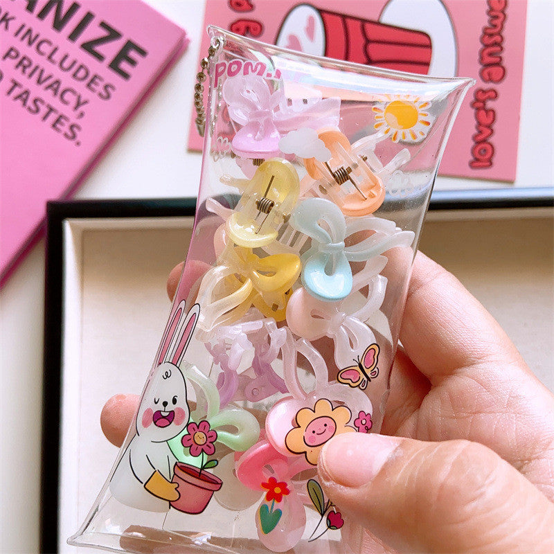 10pcs Cute Gradient Color Hair Clip, Girls' Simple Small Size Hair Clip Bag-CSW5120